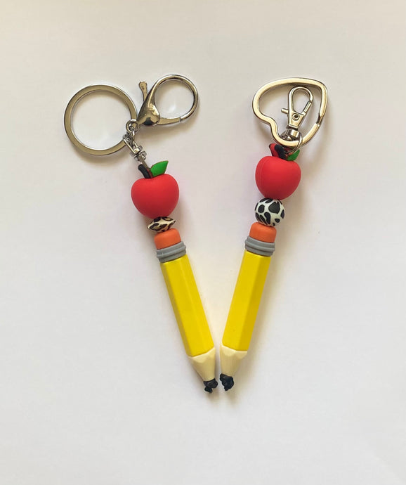 Teacher Apple/Pencil Keychain